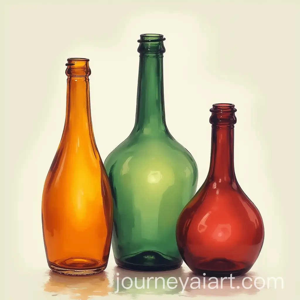 Three-Colorful-TulipShaped-Bottles-in-a-Whimsical-Arrangement
