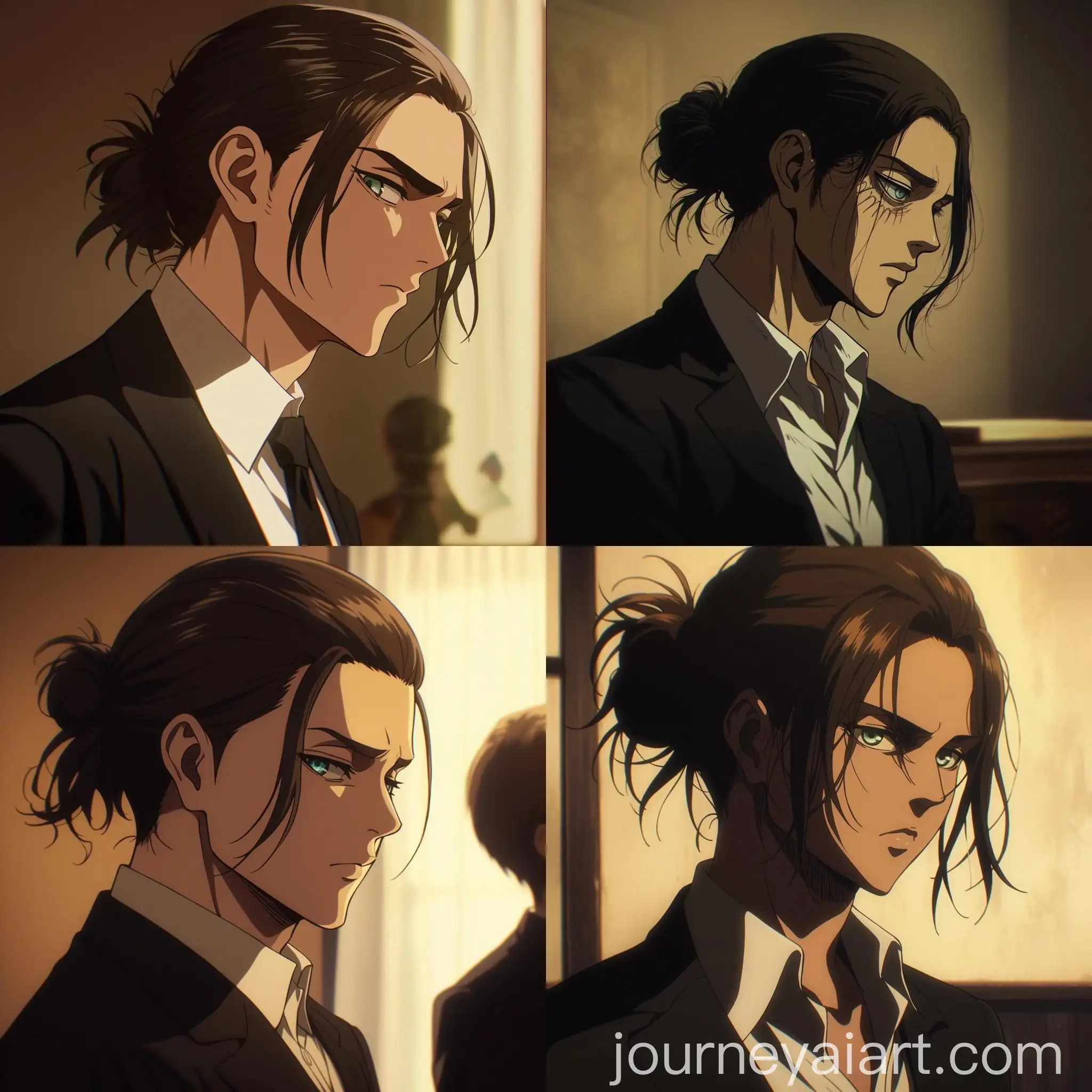Eren-Yeager-in-Black-Suit-at-Party-Hall-Attack-on-Titan-Fan-Art