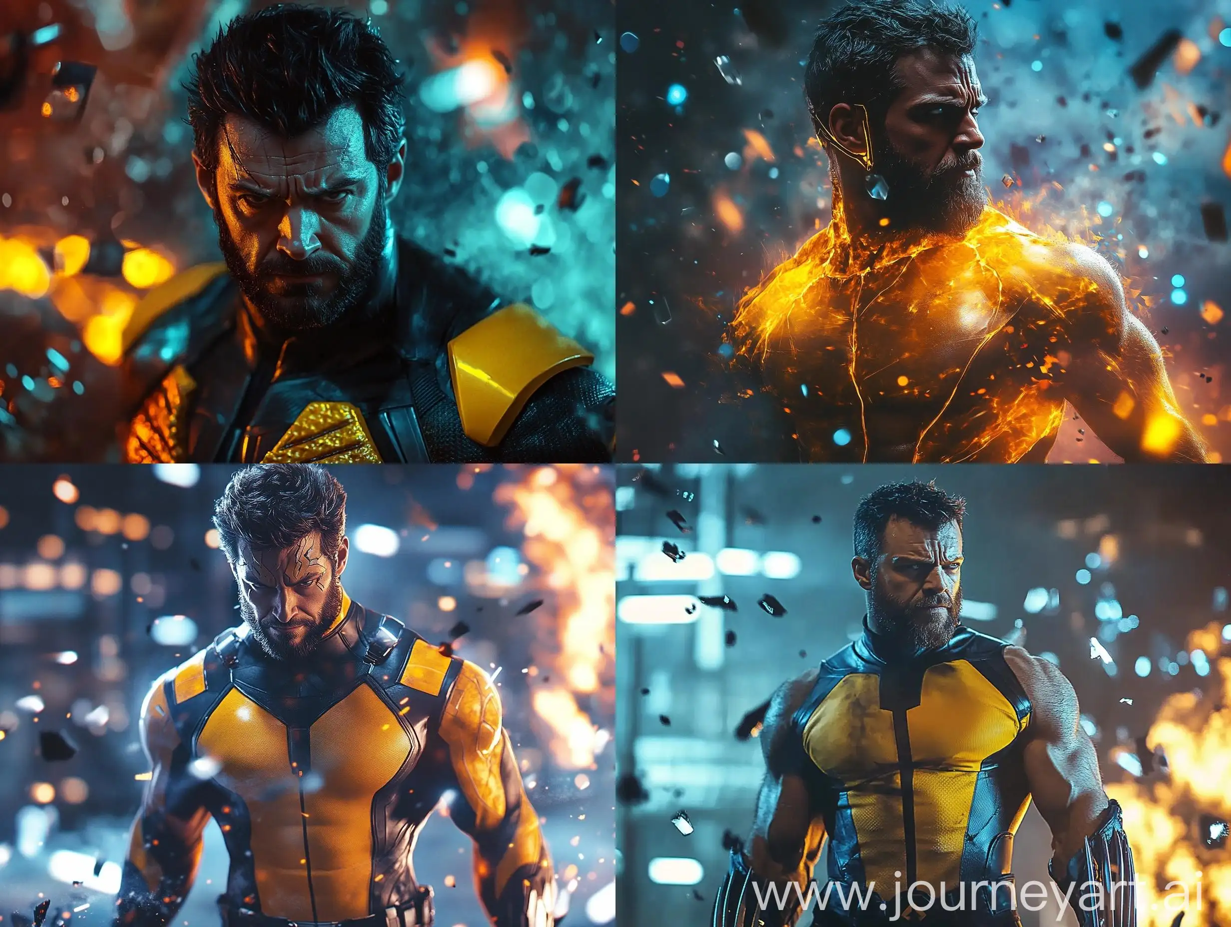 Muscular-Superhero-in-Futuristic-Setting-with-Shattered-Glass-and-Glowing-Blue-Lights