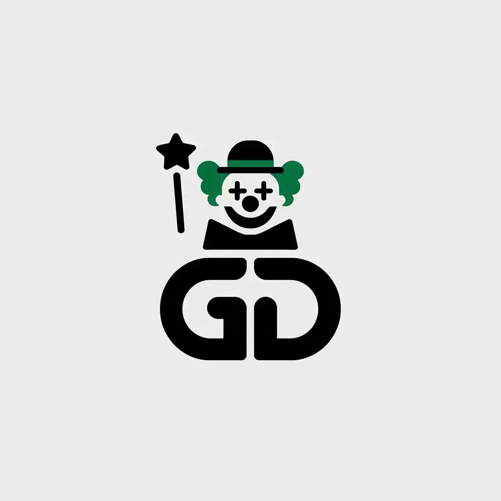 LOGO-Design-for-GD-Tech-Minimalistic-Clown-Mascot-with-GD-and-TG-Letters