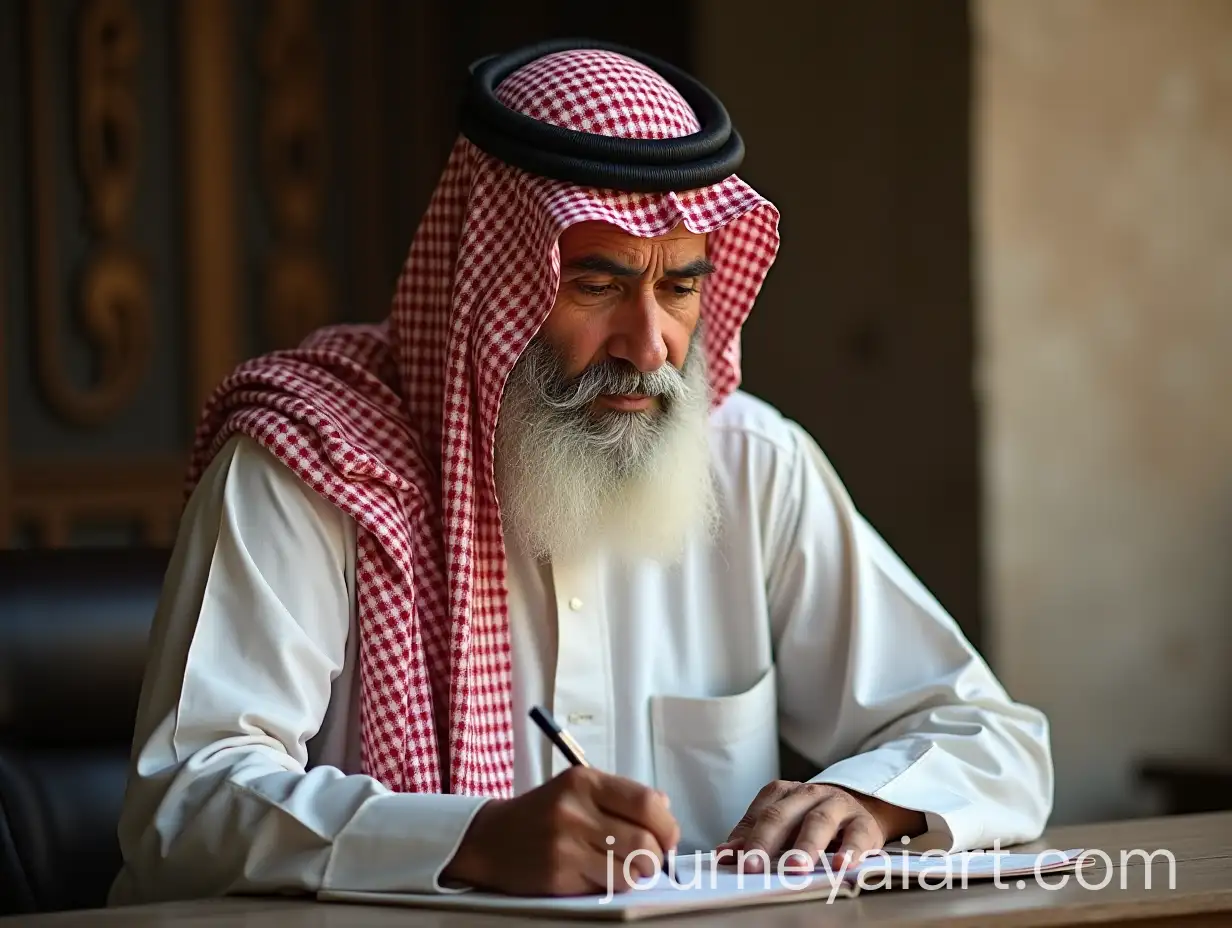 Old-Arabic-Man-in-Traditional-Attire-with-Headgear