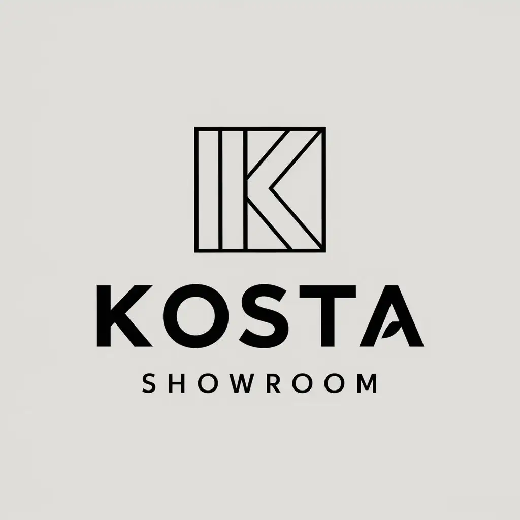 a vector logo design,with the text "kosta showroom", main symbol:square,Moderate,be used in Retail industry,clear background