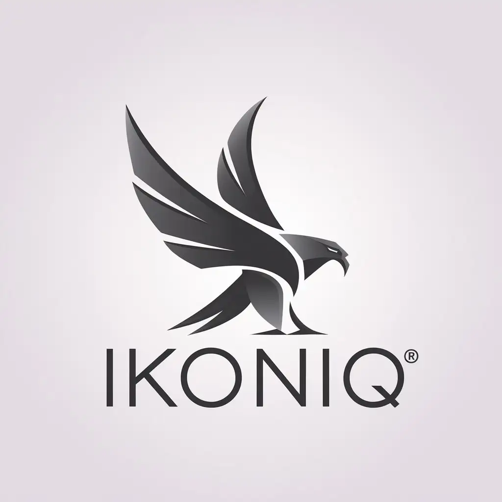 LOGO Design for IKONIQ Minimalist Eagle Symbol for Beauty Spa Industry