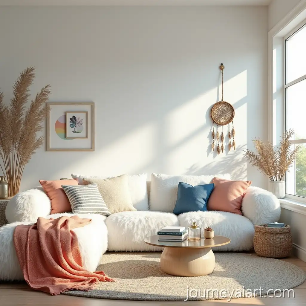 CoCoastal-interior-room-designastal-Interior-Room-with-Fluffy-White-Sofa-and-Wicker-Artifacts