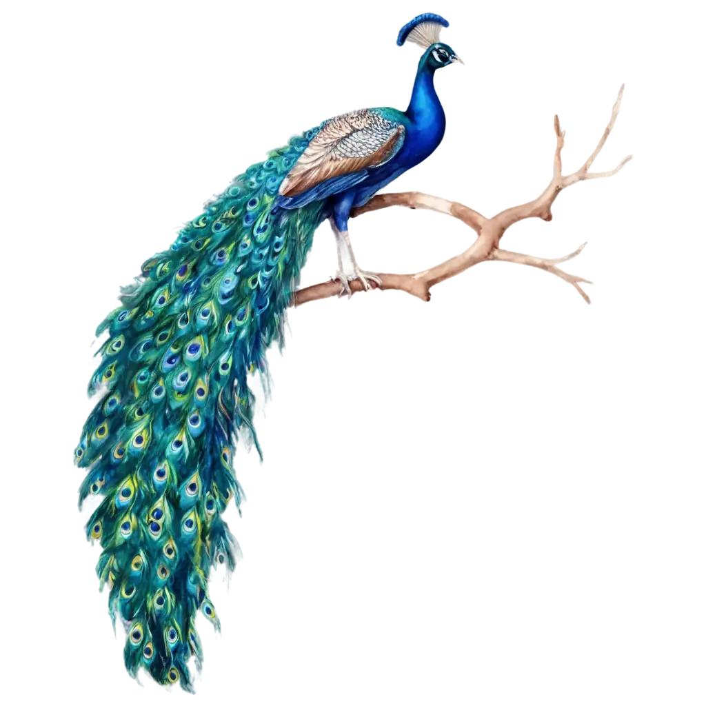 Watercolor-Peacock-PNG-Image-for-Artistic-and-Creative-Projects