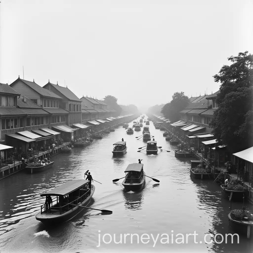 Boats-Sailing-in-the-Canals-of-Bangkok-in-1900