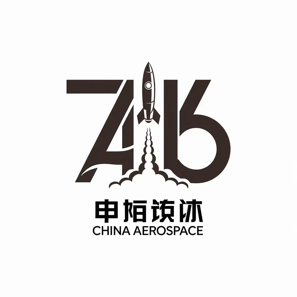 a vector logo design,with the text "China aerospace", main symbol:7416,Minimalistic,be used in Others industry,clear background