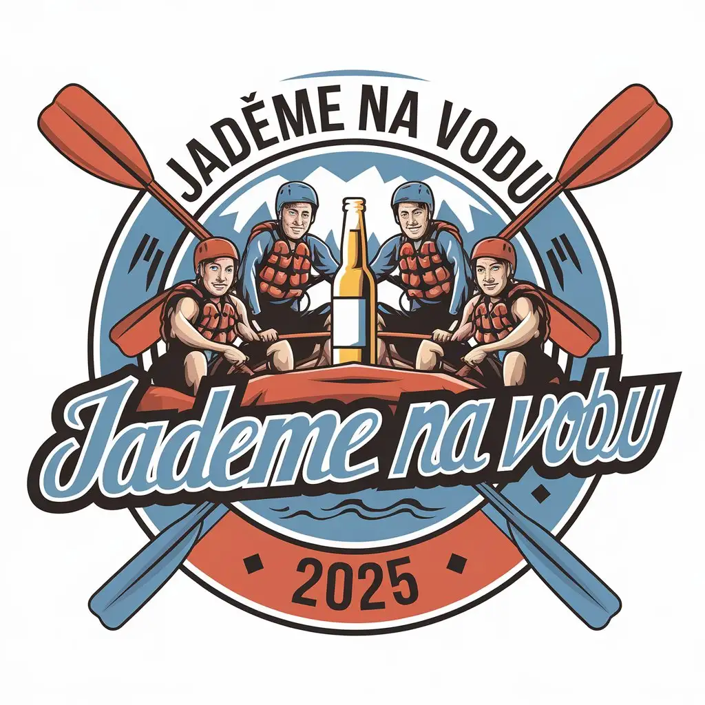 LOGO Design for Jademe na vodu 2025 Rafting Beer and Friendships Theme in Sports Fitness