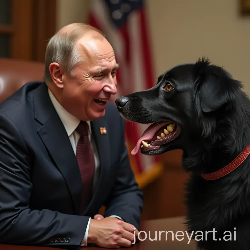 Putin-Yelling-at-a-Dog-Named-Patron-in-a-Dynamic-Scene