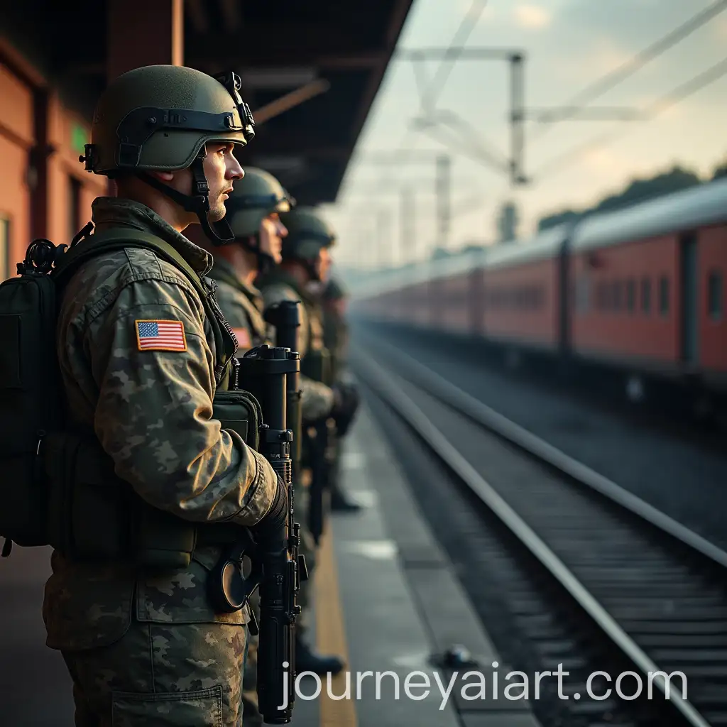 Soldiers-Prepared-for-Deployment-at-a-Train-Station