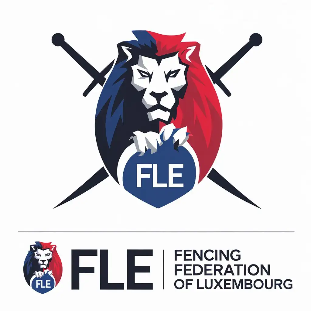 LOGO Design for FLE Fencing Federation Modern Minimalist Style with Luxembourg Identity