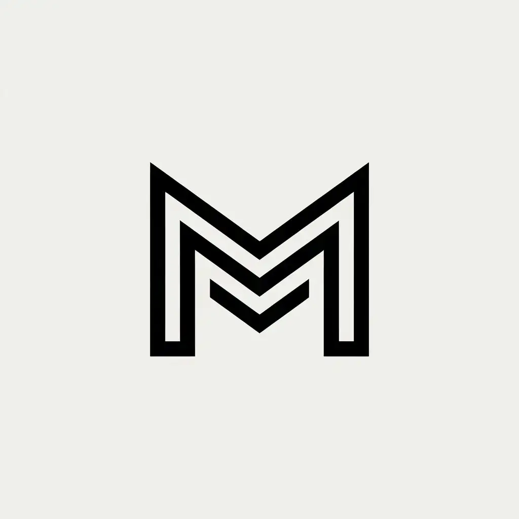 LOGO Design for M Minimalistic Vector Logo with Clear Background