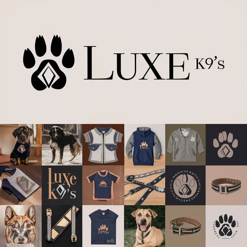 LOGO Design for LUXE K9S Elegant Patch and Embroidery for Luxury Dog Apparel Brand