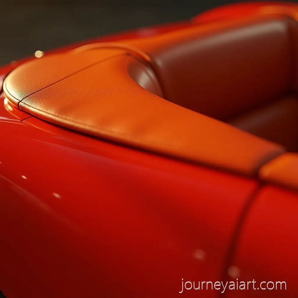 CloseUp-of-Red-Car-Interior-with-Bright-Orange-Accents-and-Glossy-Leather-Detailing