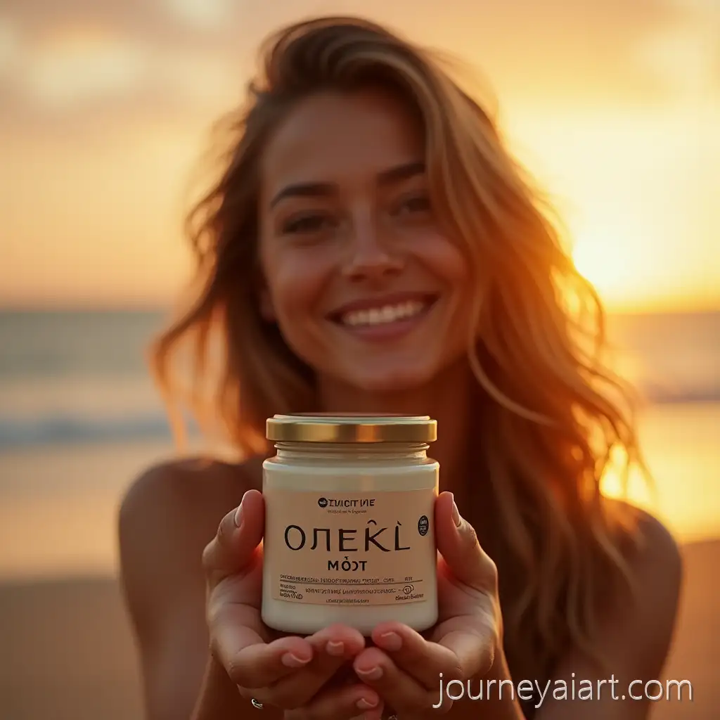 Product-jar-beach-sunsetProduct-Jar-in-Sunset-Beach-Setting-with-Beautiful-Model