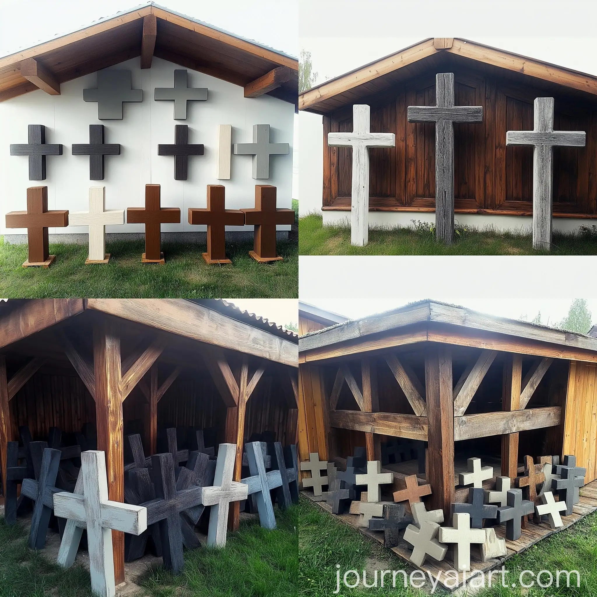 Gray-Crosses-on-Dark-Background