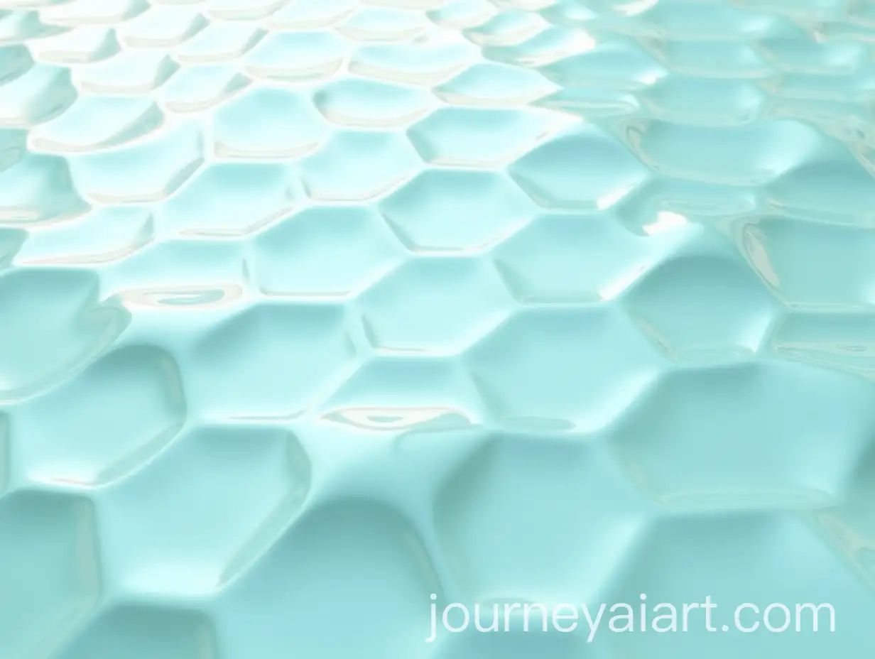 MirrorLike-Geometric-Hexagonal-Surface-with-Turquoise-Light