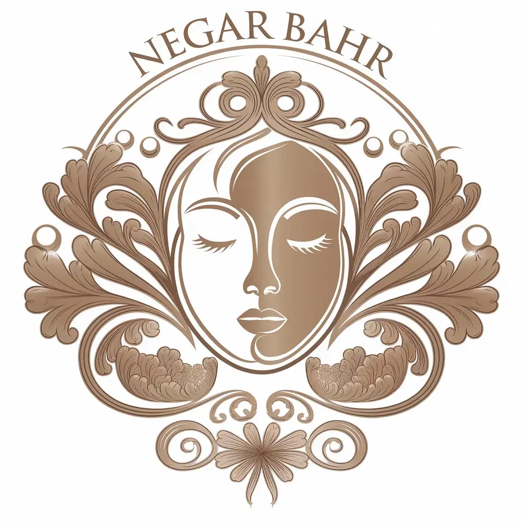 a vector logo design,with the text "Negar Bahr", main symbol:human face skin,complex,be used in Beauty Spa industry,clear background