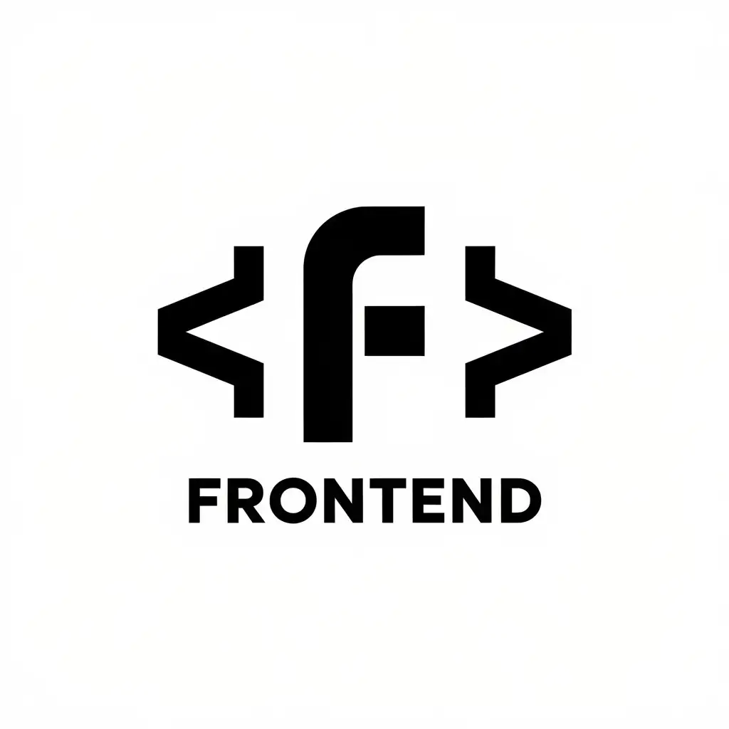 LOGO Design For Frontend Text Frontend with Minimalistic Symbol and Clear Background