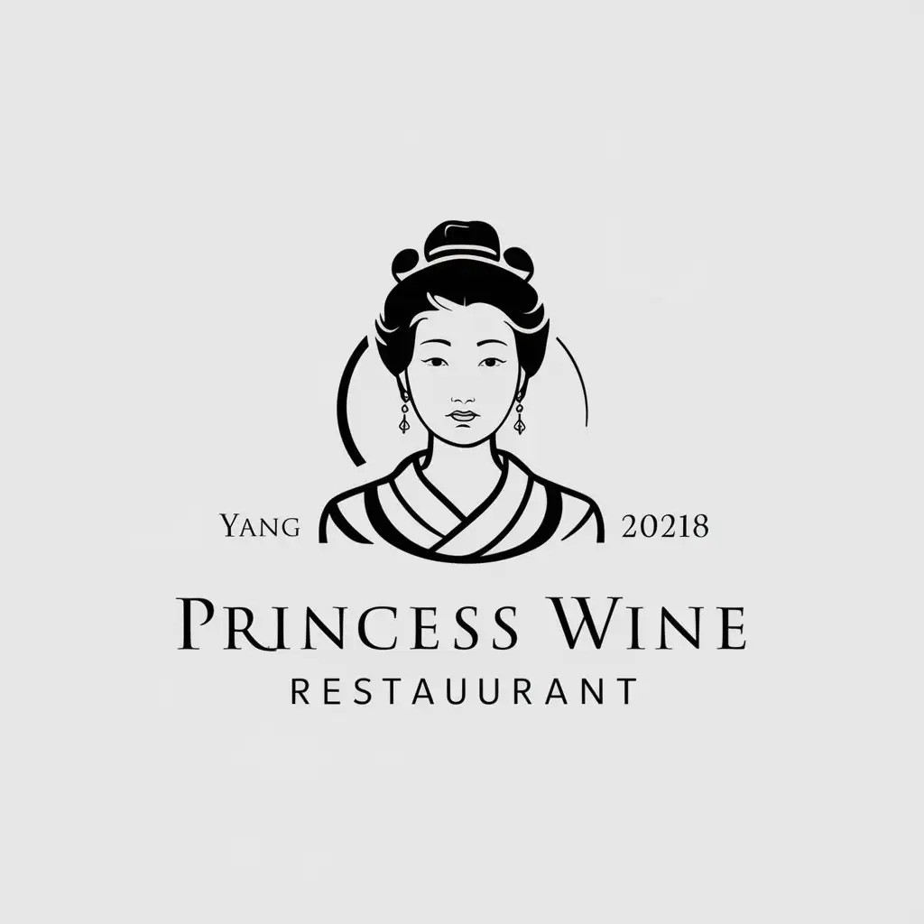 a logo design,with the text "princess wine", main symbol:Yang Guifei,Moderate,be used in Restaurant industry,clear background