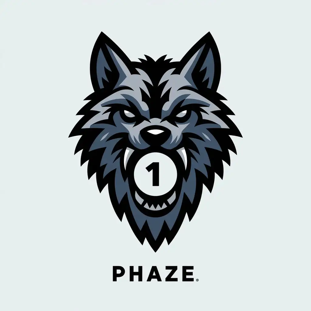 LOGO Design for Phaze 1 Wolf Symbol with Clear Background