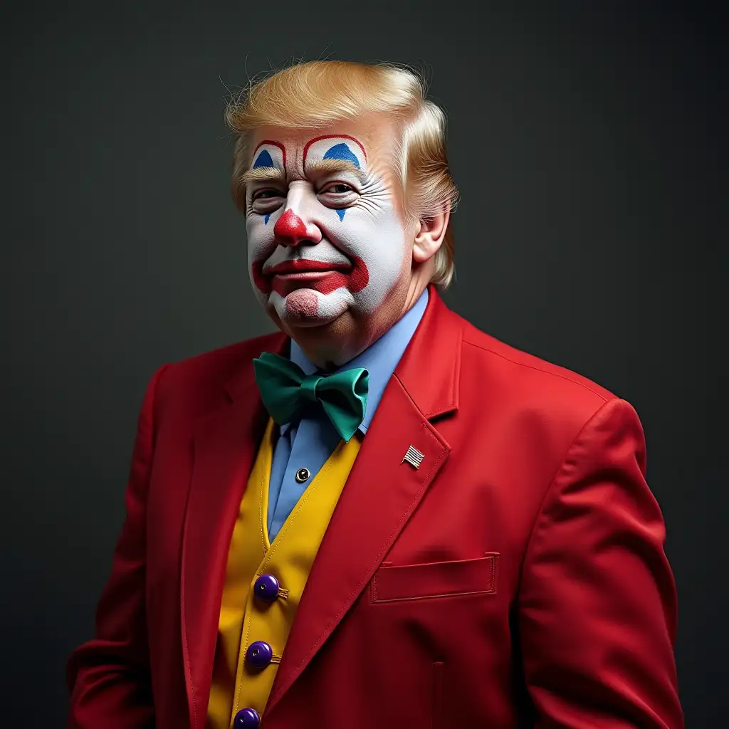 Donald-Trump-Dressed-in-Colorful-Clown-Attire