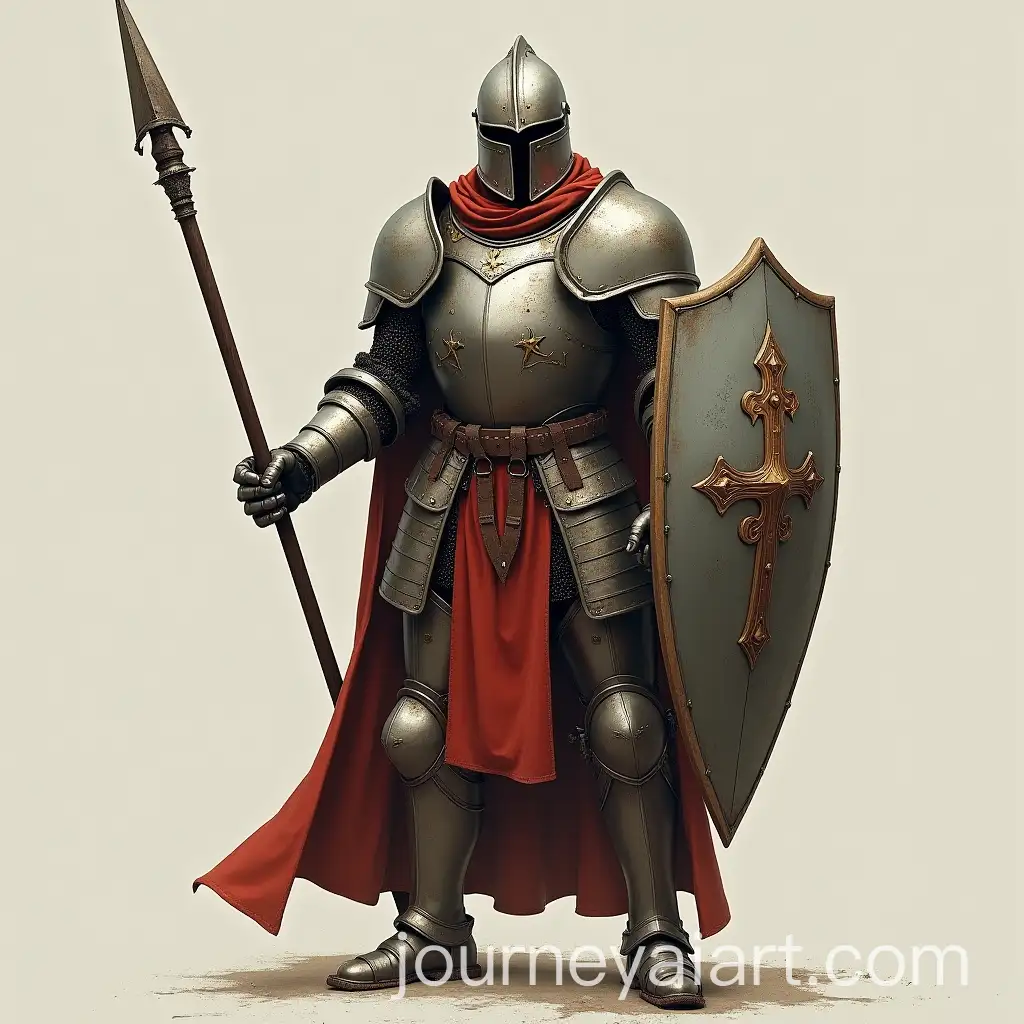 Humanoid-Construct-in-Medieval-Plate-Armor-with-Lance-and-Shield
