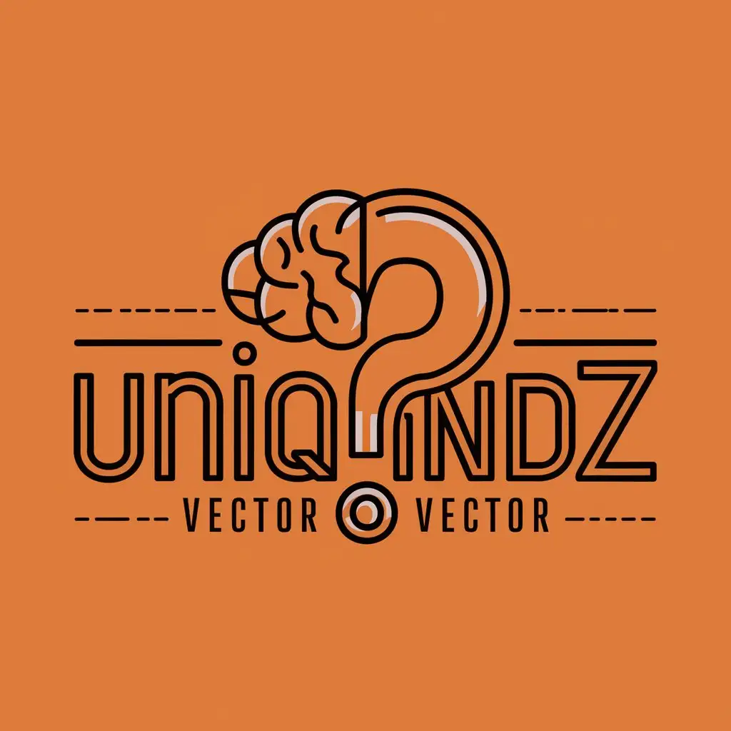 LOGO Design for unIQmindz Brain and Question Mark with Orange Background for Education Industry