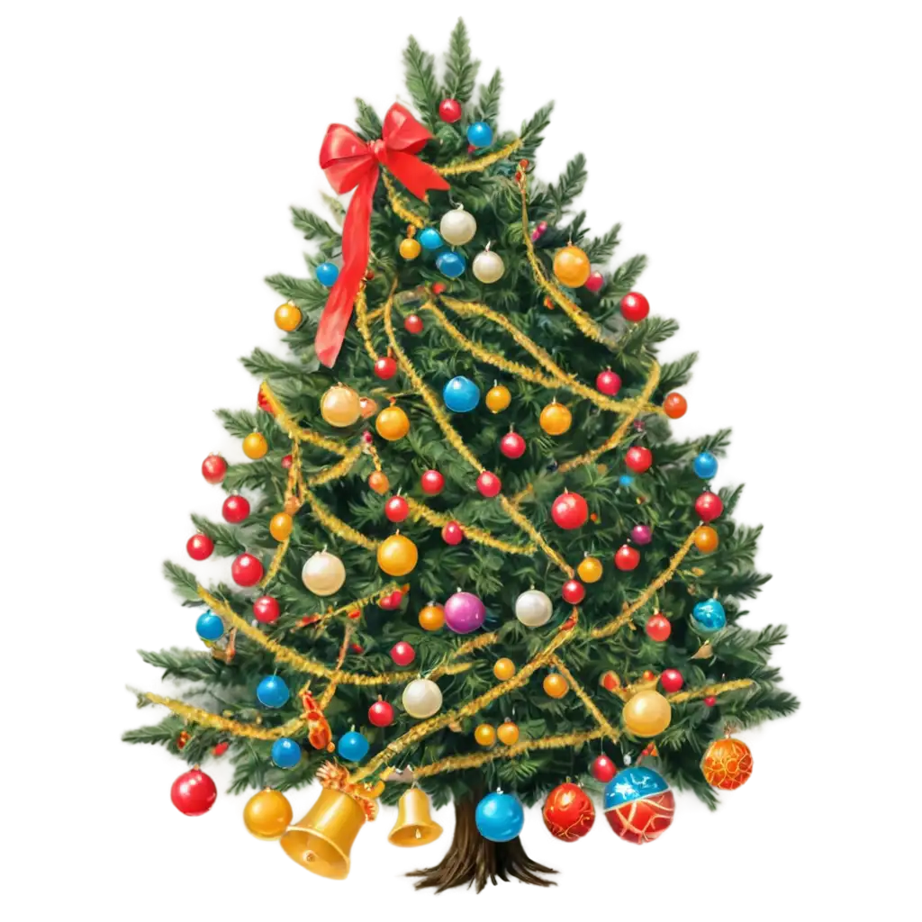 Beautiful-Christmas-Tree-PNG-with-Garlands-and-Bells-HighQuality-Image-for-Festive-Celebrations