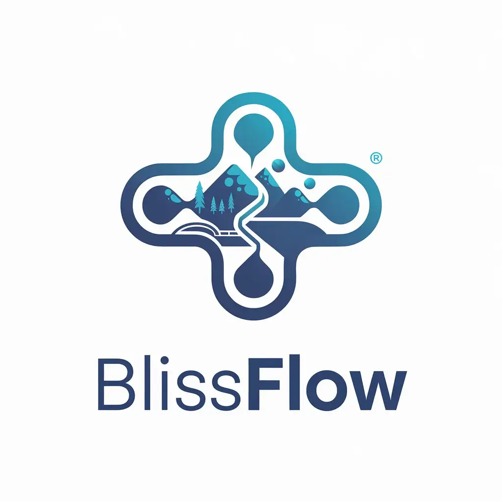 LOGO Design for BlissFlow Complex Flow Element for Technology Industry with Clear Background