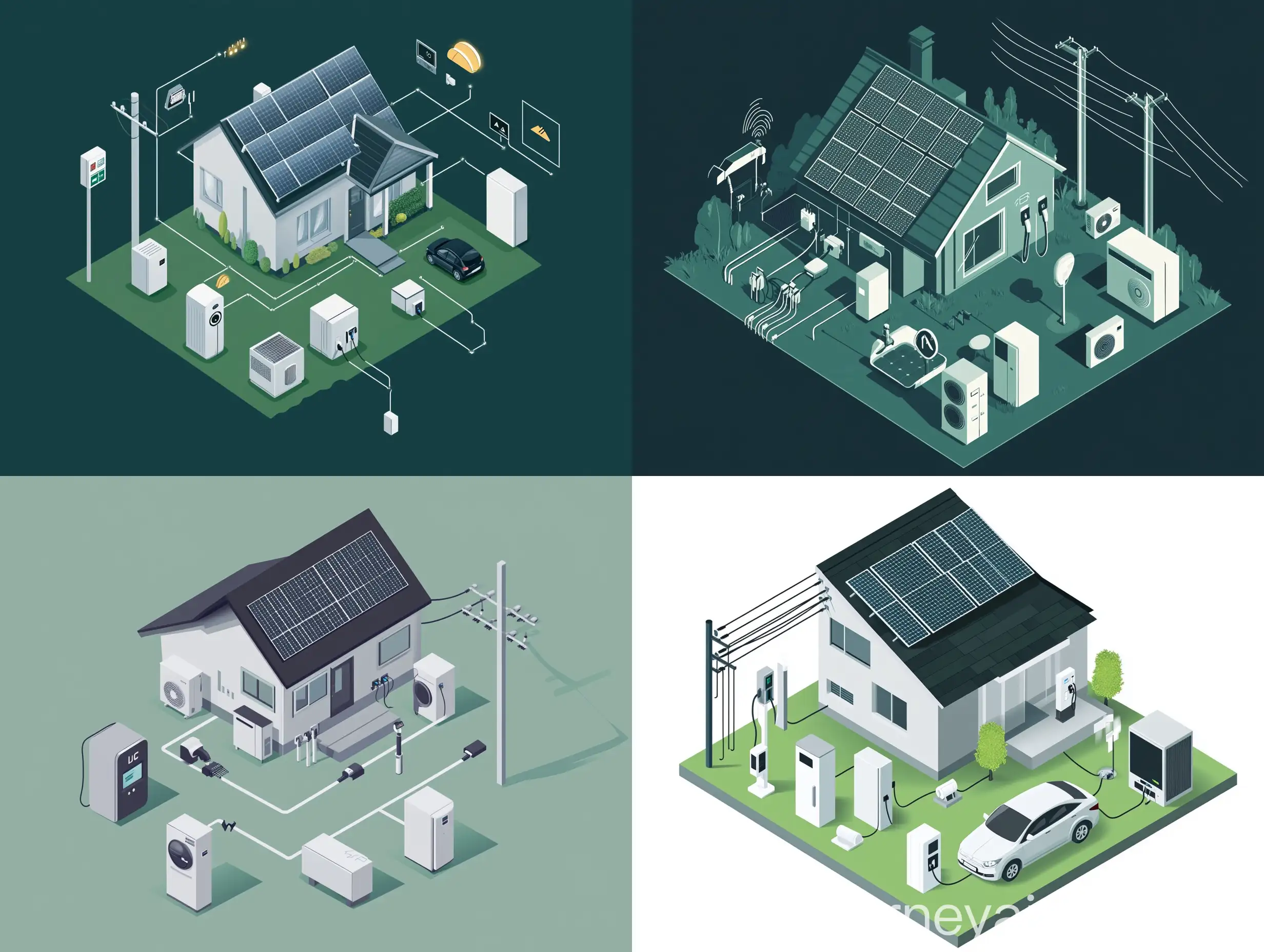 Flow-of-Solar-Energy-from-Solar-Panel-Field-to-House