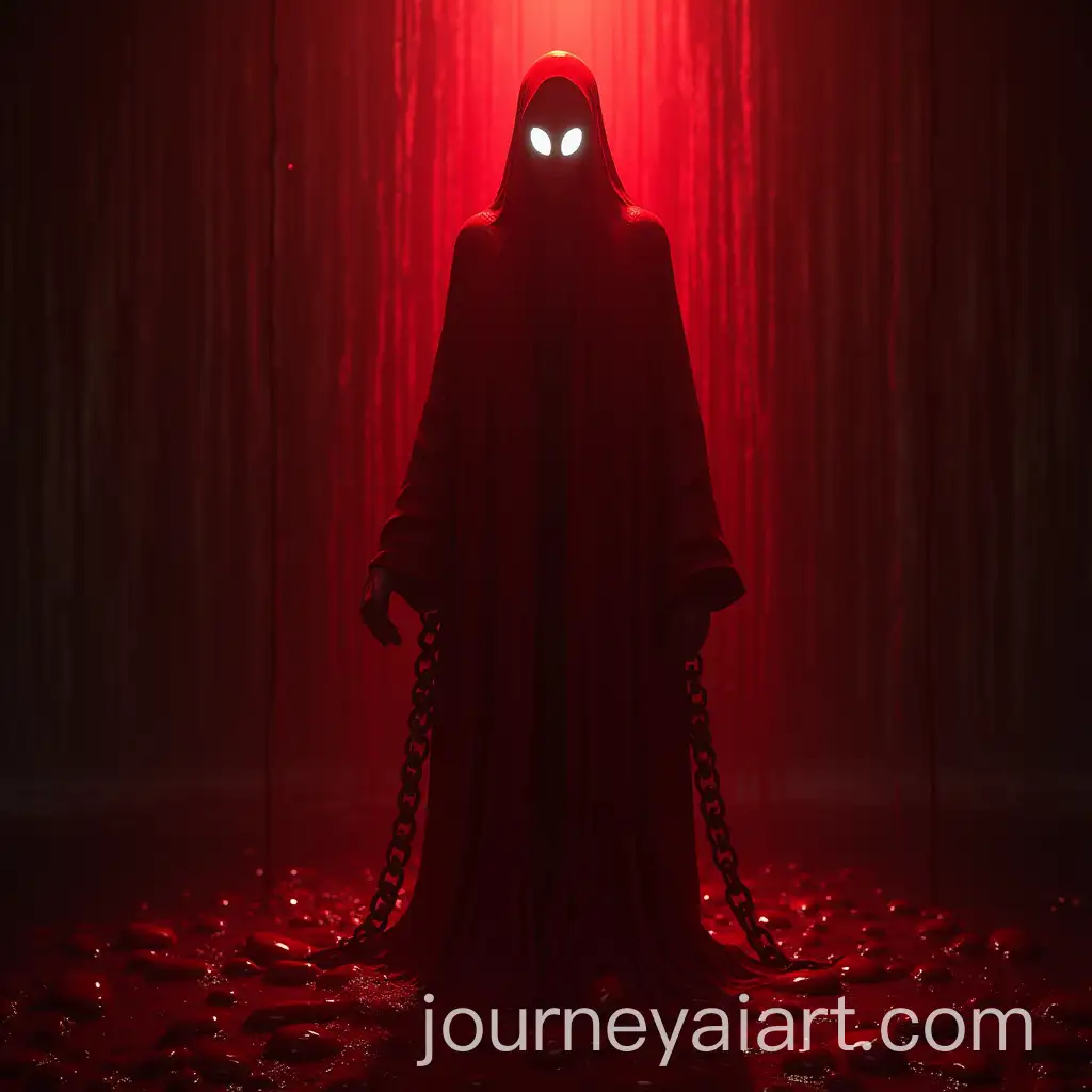Dark-Red-Glass-Sculpture-with-Glowing-Eyes-and-Chains-in-Anime-Style