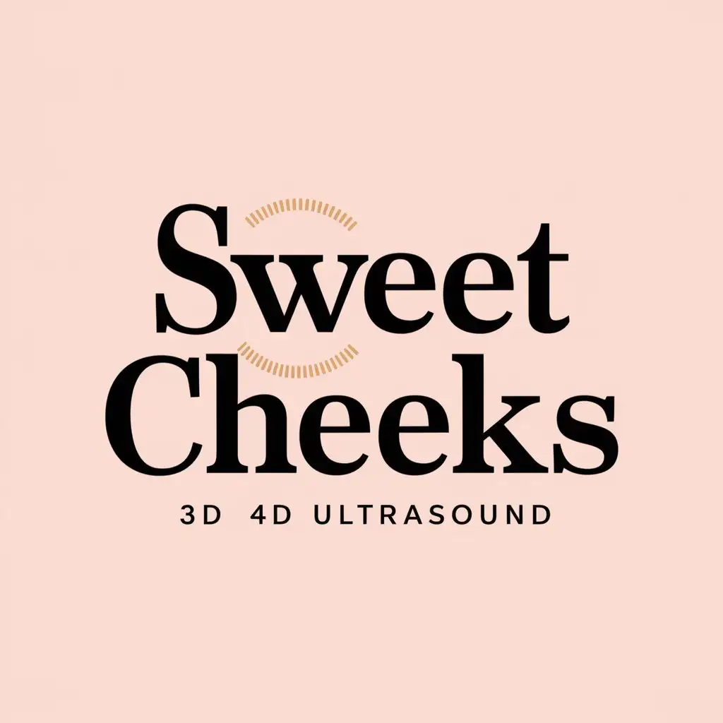 LOGO Design For Sweet Cheeks 3D 4D Ultrasound Elegant Vector Logo with Pregnancy Theme