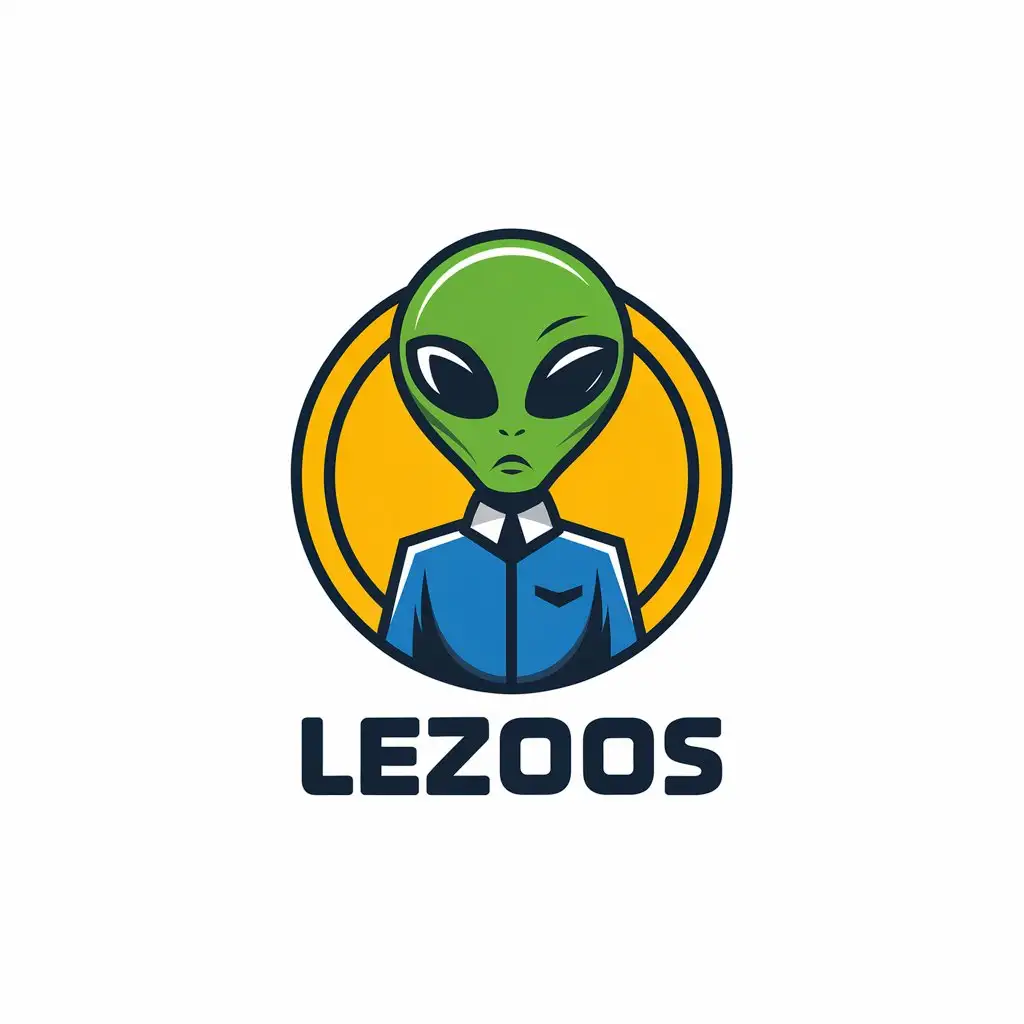 LOGO Design for Lezoos Alien Theme with Modern Minimalist Style and Clear Background