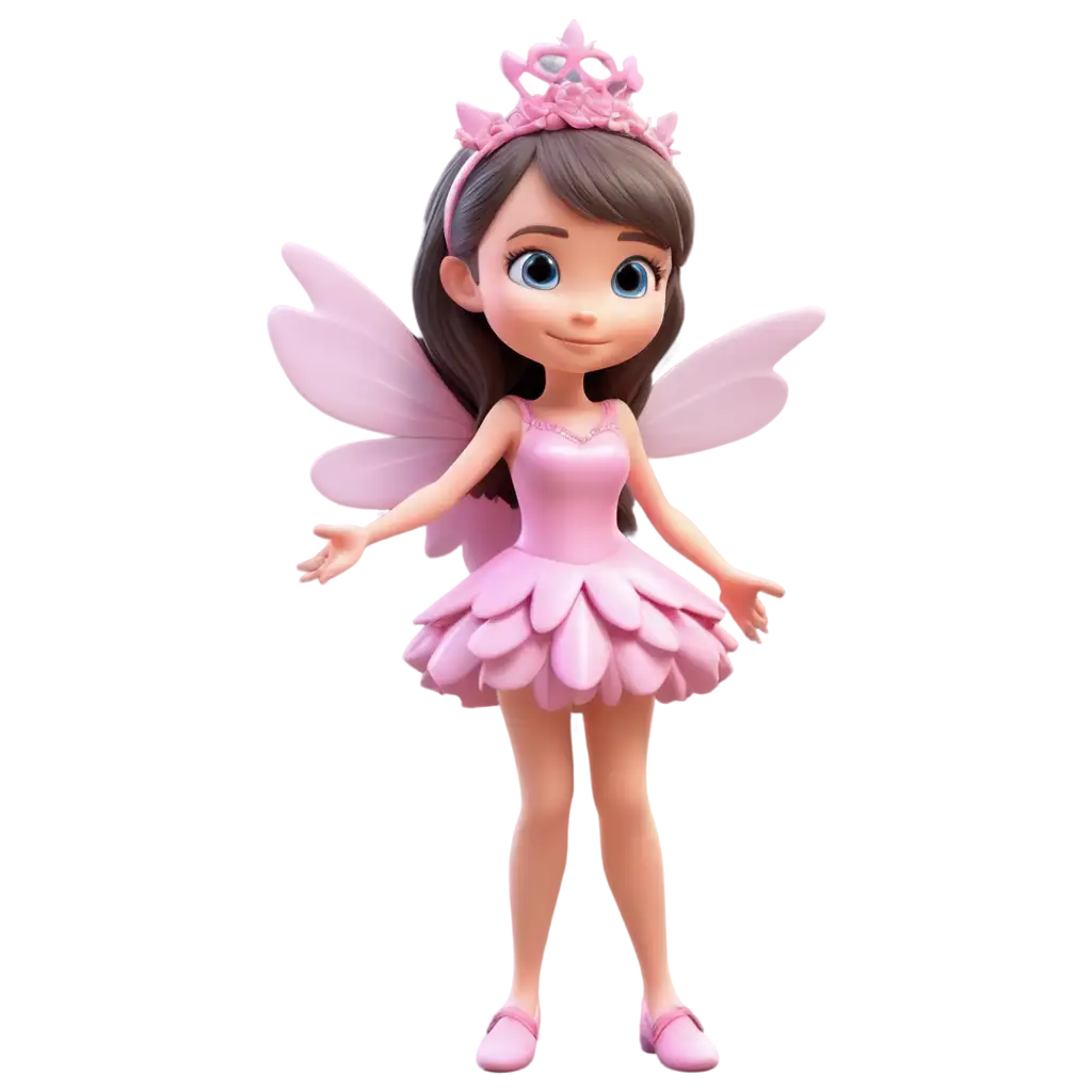 Adorable-3D-Fairy-in-Pink-Princess-Dress-Enhance-Your-Online-Presence-with-a-PNG-Image