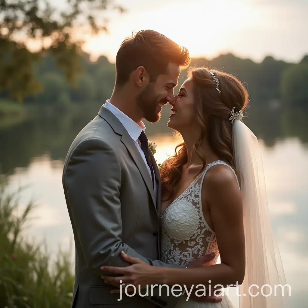 Happy-Married-Couple-Enjoying-a-Serene-Moment-by-the-Lake