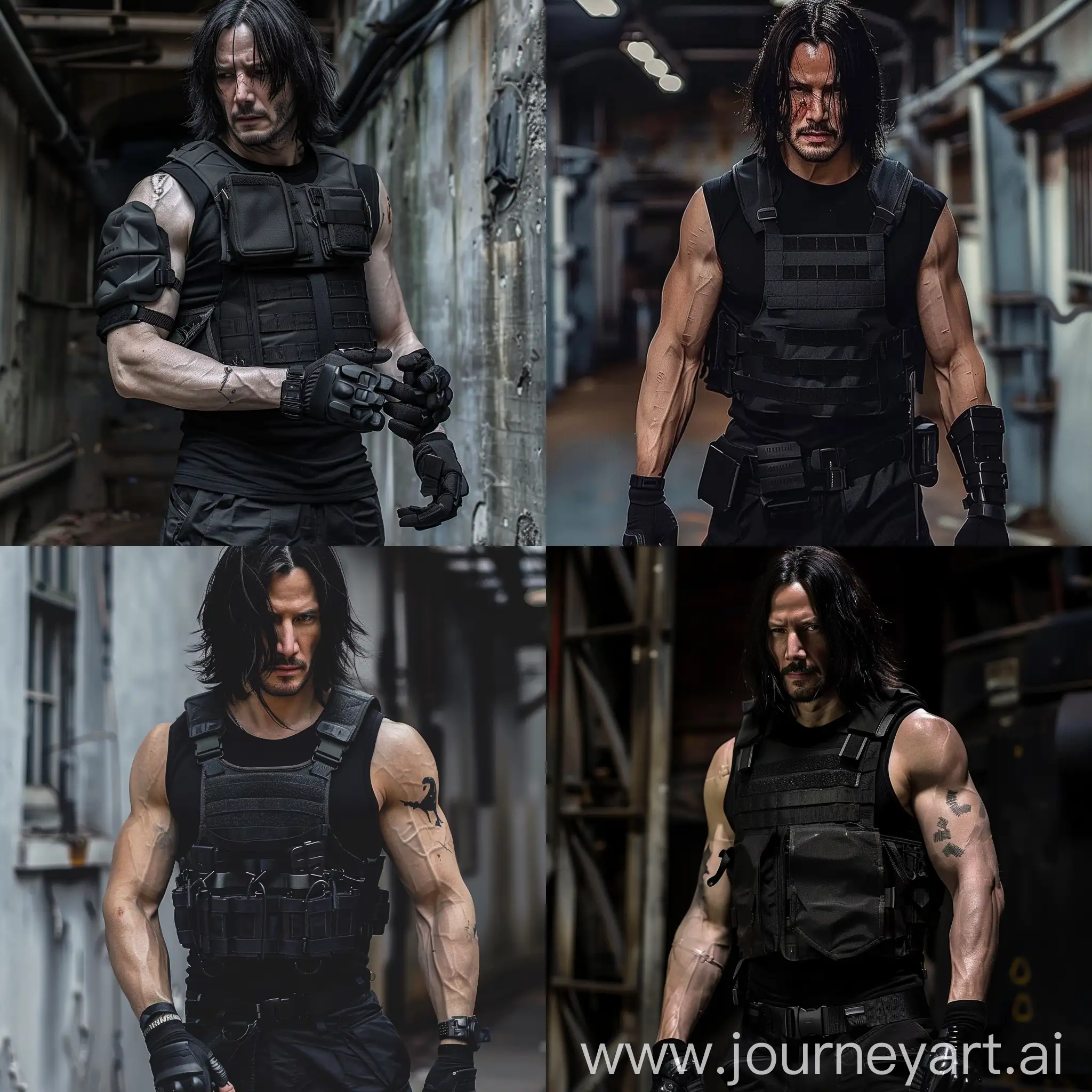 Futuristic-Cyberpunk-Warrior-with-Black-Long-Hair-and-Tactical-Gear