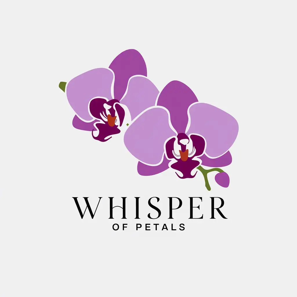 LOGO-Design-For-Whisper-of-Petals-Orchid-Symbol-in-Flowers-Industry