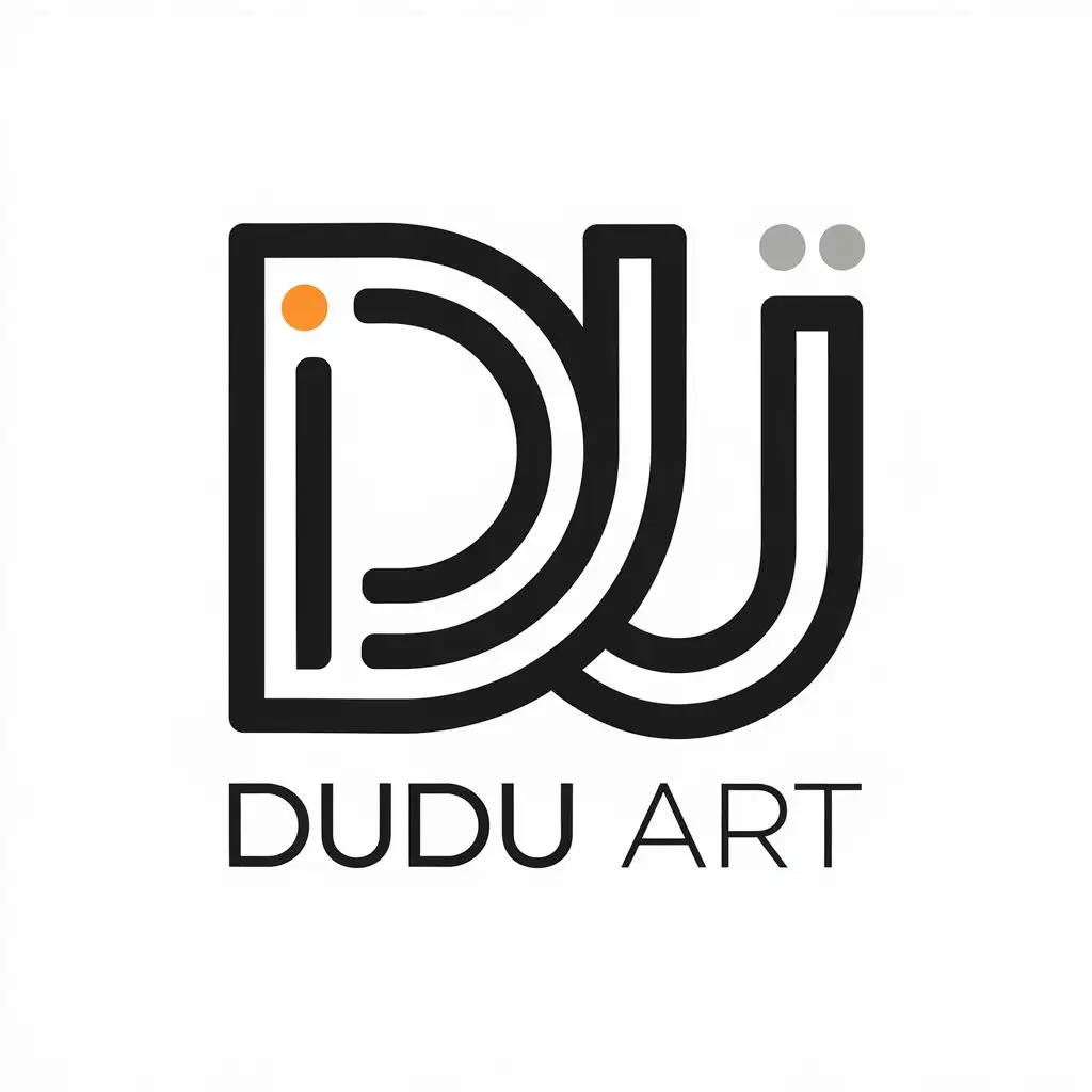 a vector logo design,with the text "DUDU art", main symbol:Du,Minimalistic,be used in drawing industry,clear background