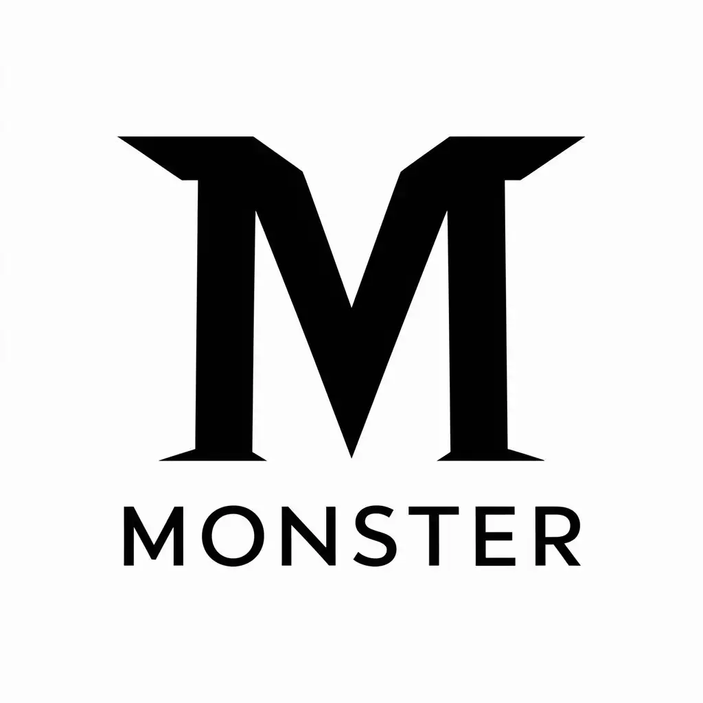 LOGO Design For Monster M Initial in Modern Style with Clear Background