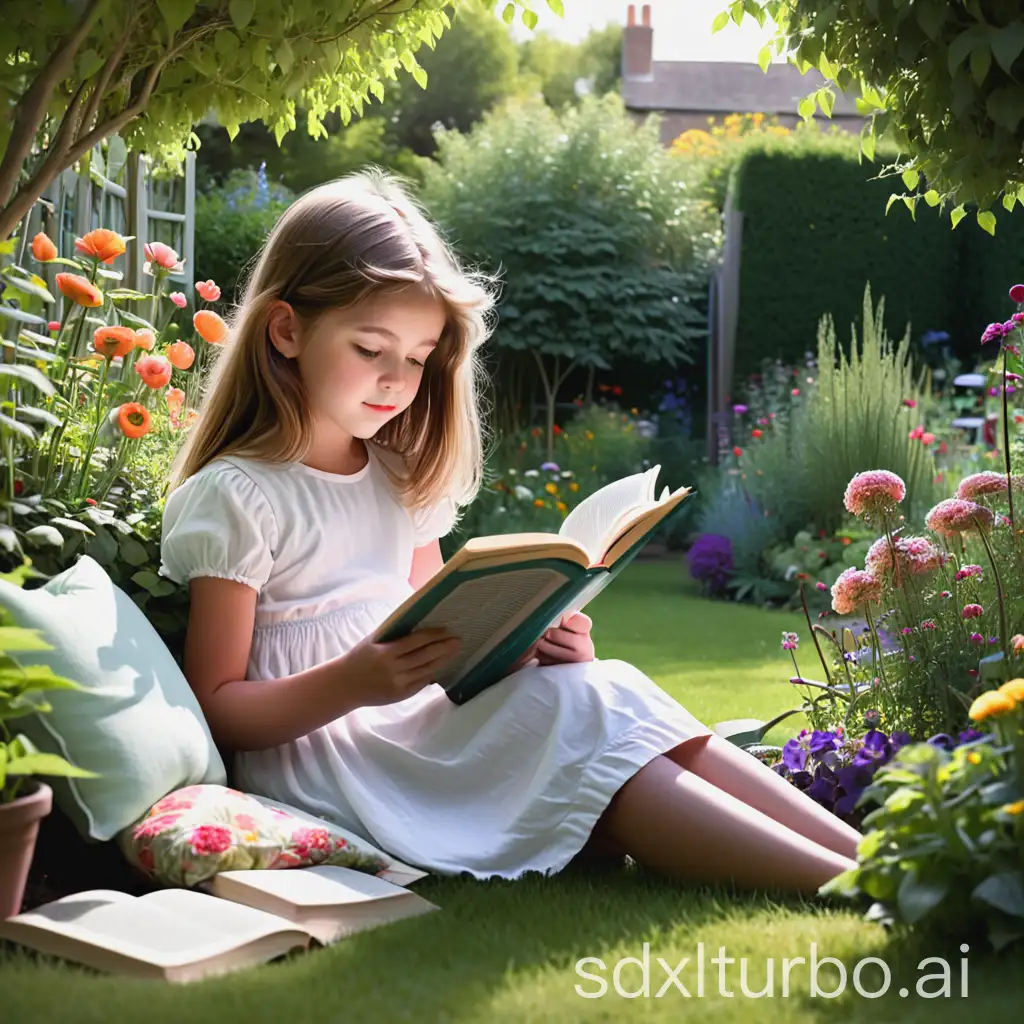 Young-Girl-Reading-a-Book-in-a-Serene-Garden