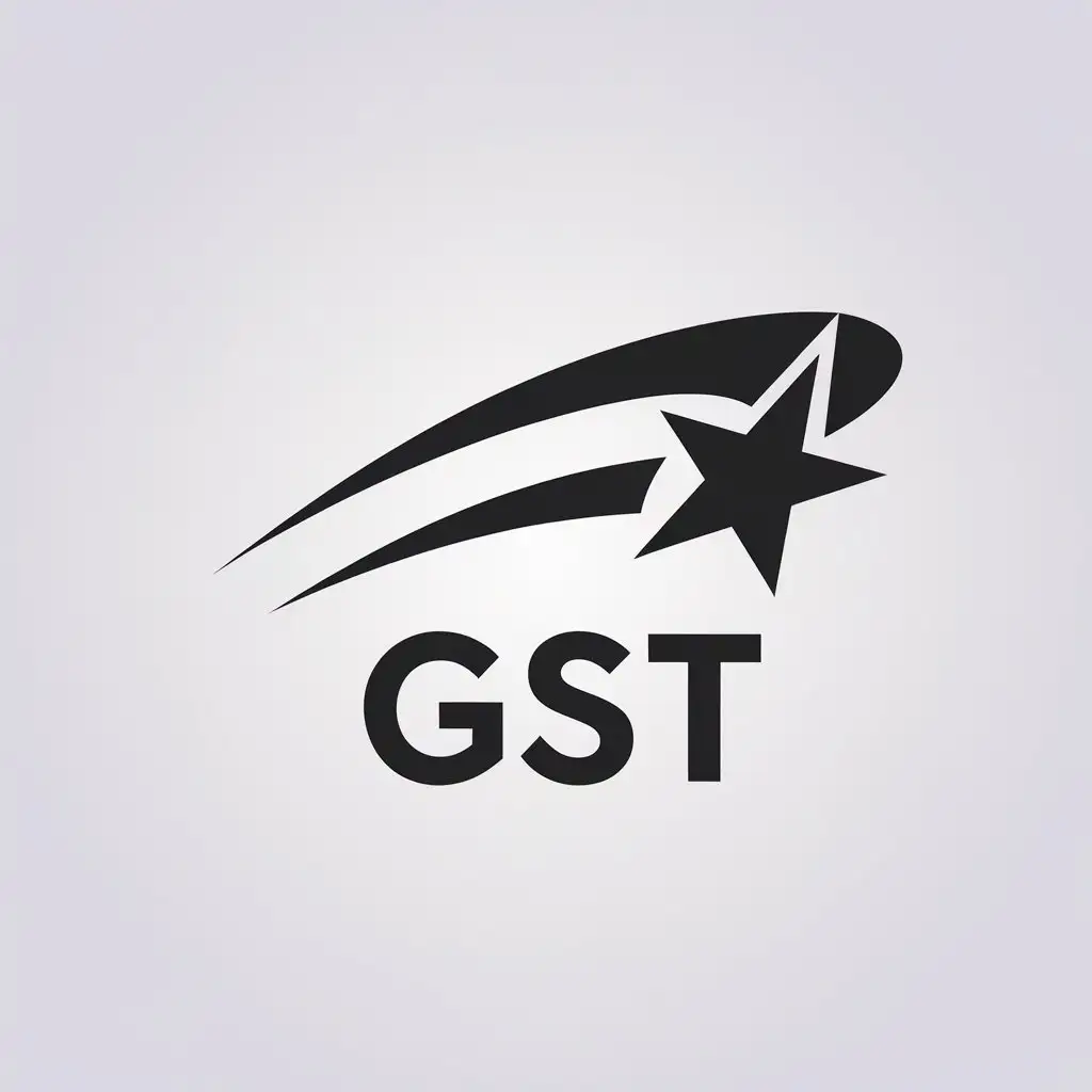 LOGO Design for GST Minimalistic Black Shooting Star for Internet Industry