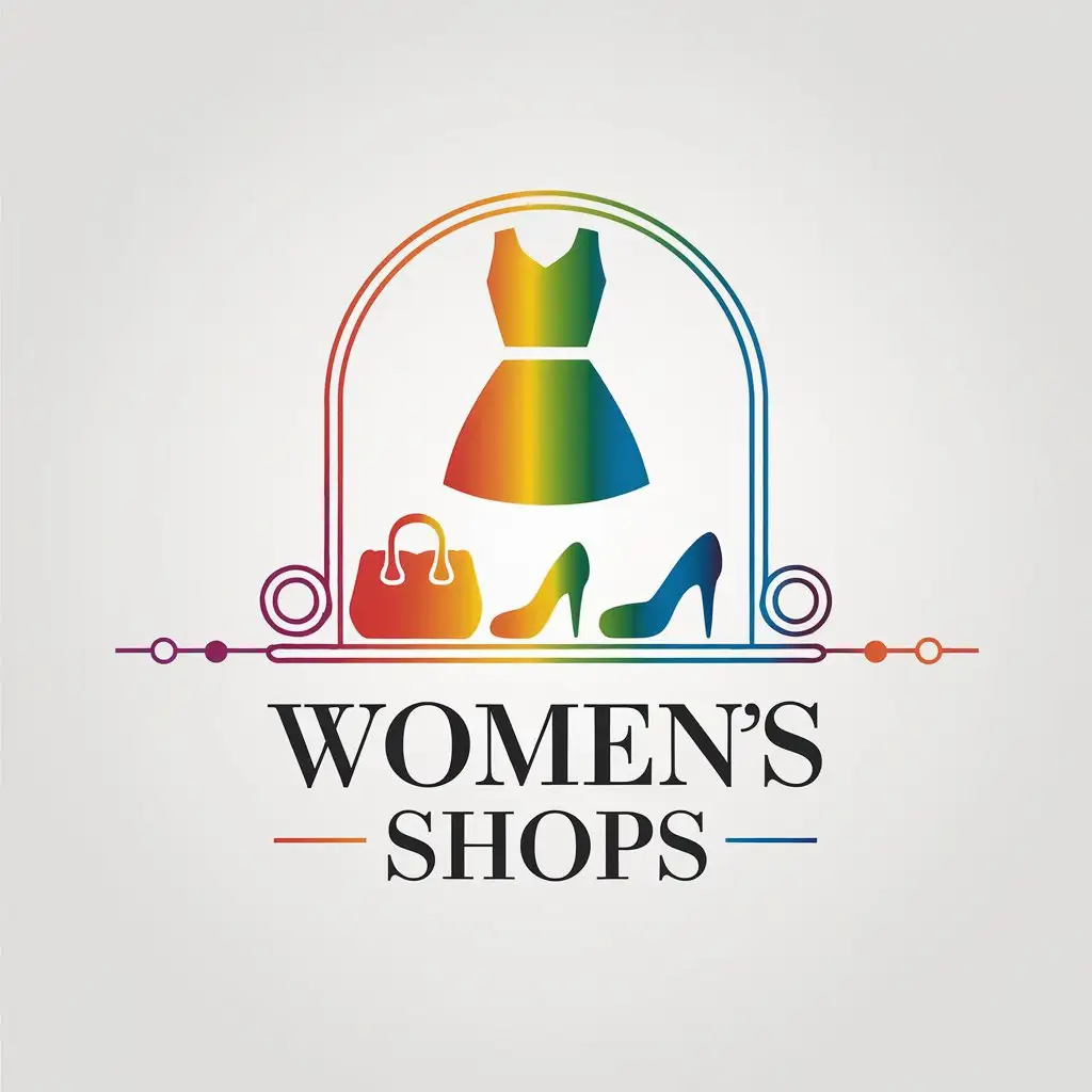 LOGO-Design-for-WoMeNs-sHoPs-Dress-Bag-Shoes-in-Minimalistic-Style-for-Rainbow-Industry