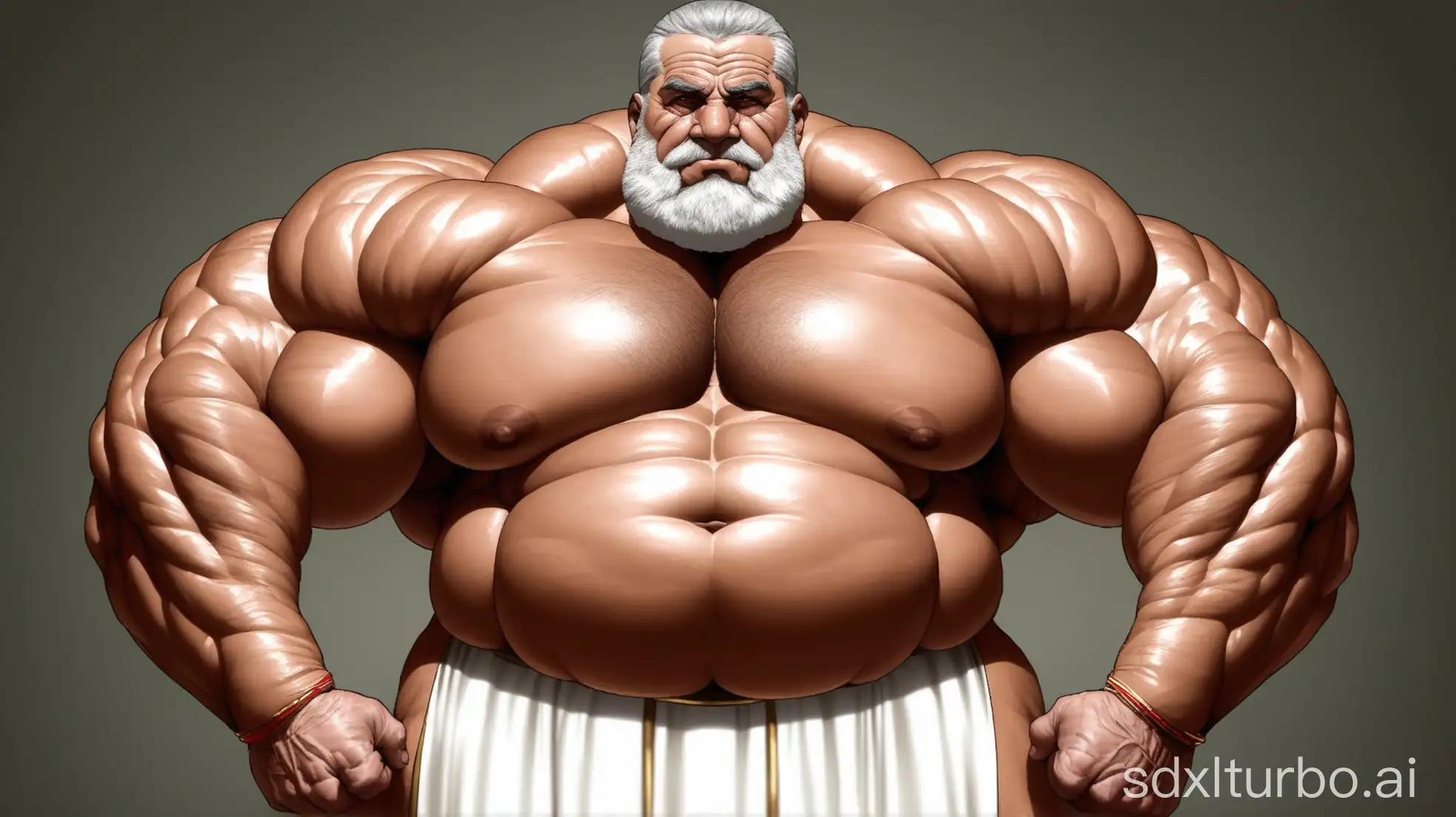 Massive-Muscular-Elderly-Man-in-Traditional-Arabic-Dress