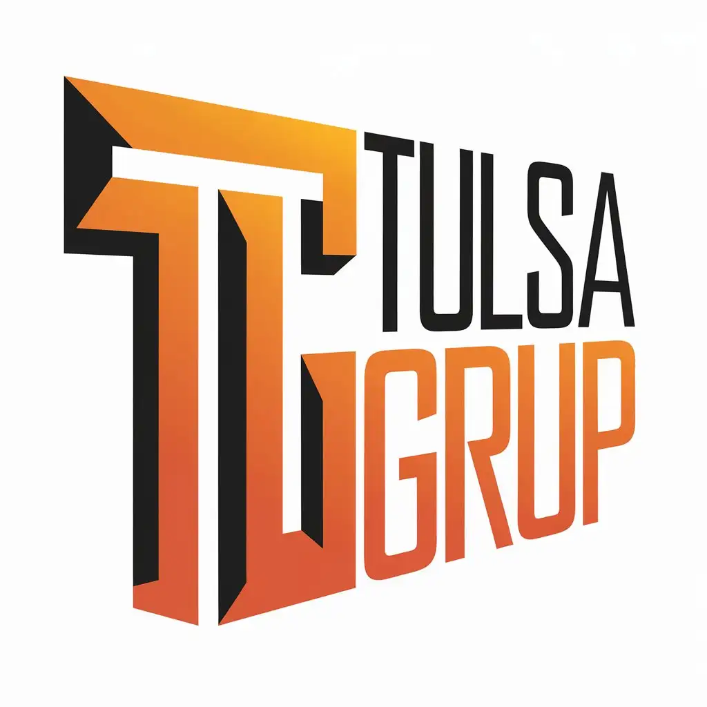 LOGO Design for Tulsa Grup Modern Corporate Style with Orange and Black Colors for Events Industry