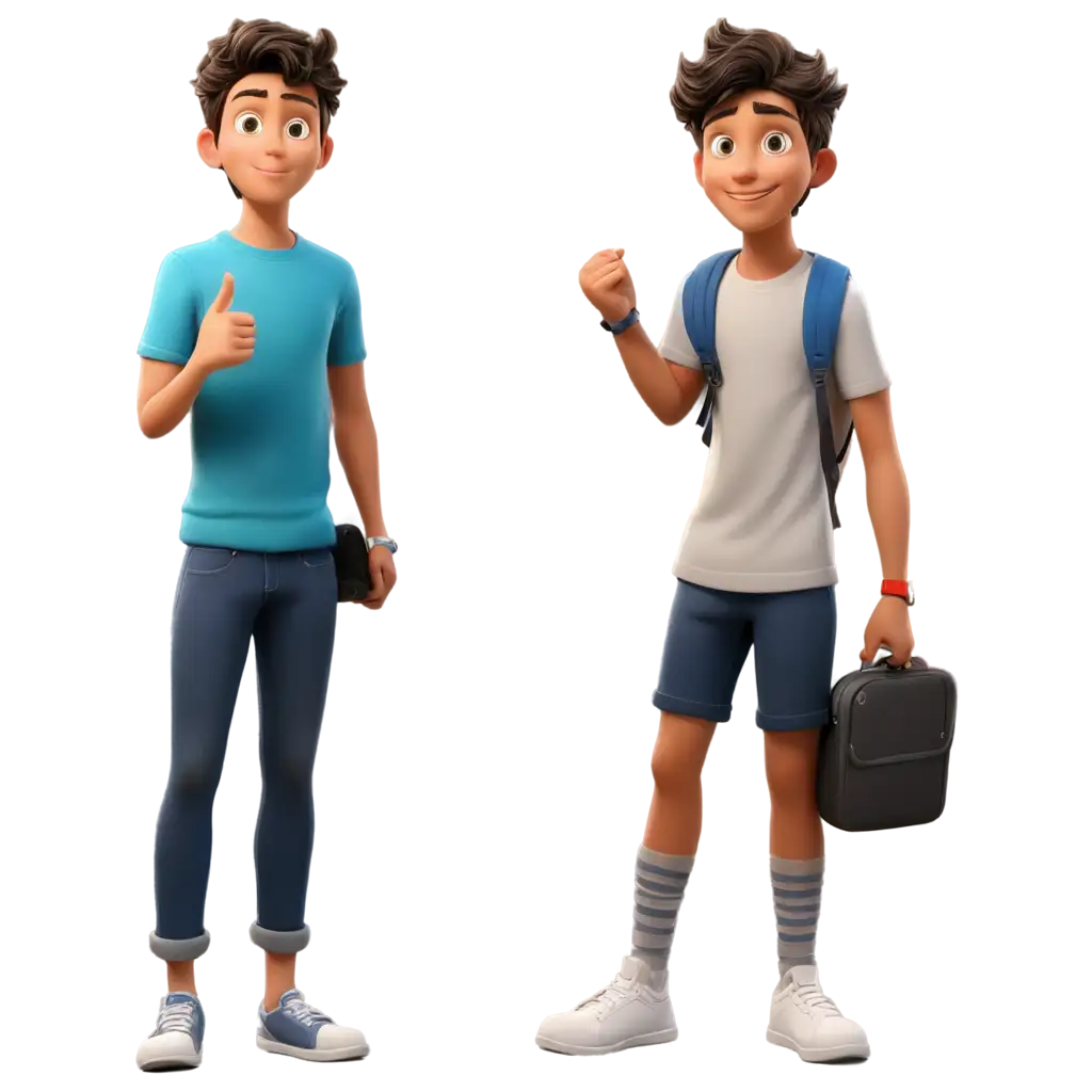Cartoon-Boy-Applying-for-AdmissionPNG-Image-Usage-Scenarios-with-Watch-Gesture-PNG-Image-for-Online-Use