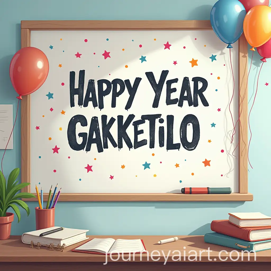 Happy-New-Year-Celebration-for-Gakvetilo-Startup-with-Graffiti-and-Festive-Elements