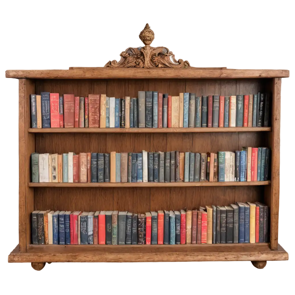 Vintage-Book-Shelf-with-Books-HighQuality-PNG-Image-for-Your-Creative-Projects