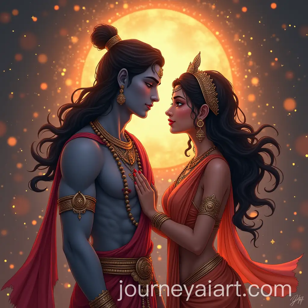 Lord-Vishnu-and-Goddess-Laxmi-in-Romantic-Anime-Style