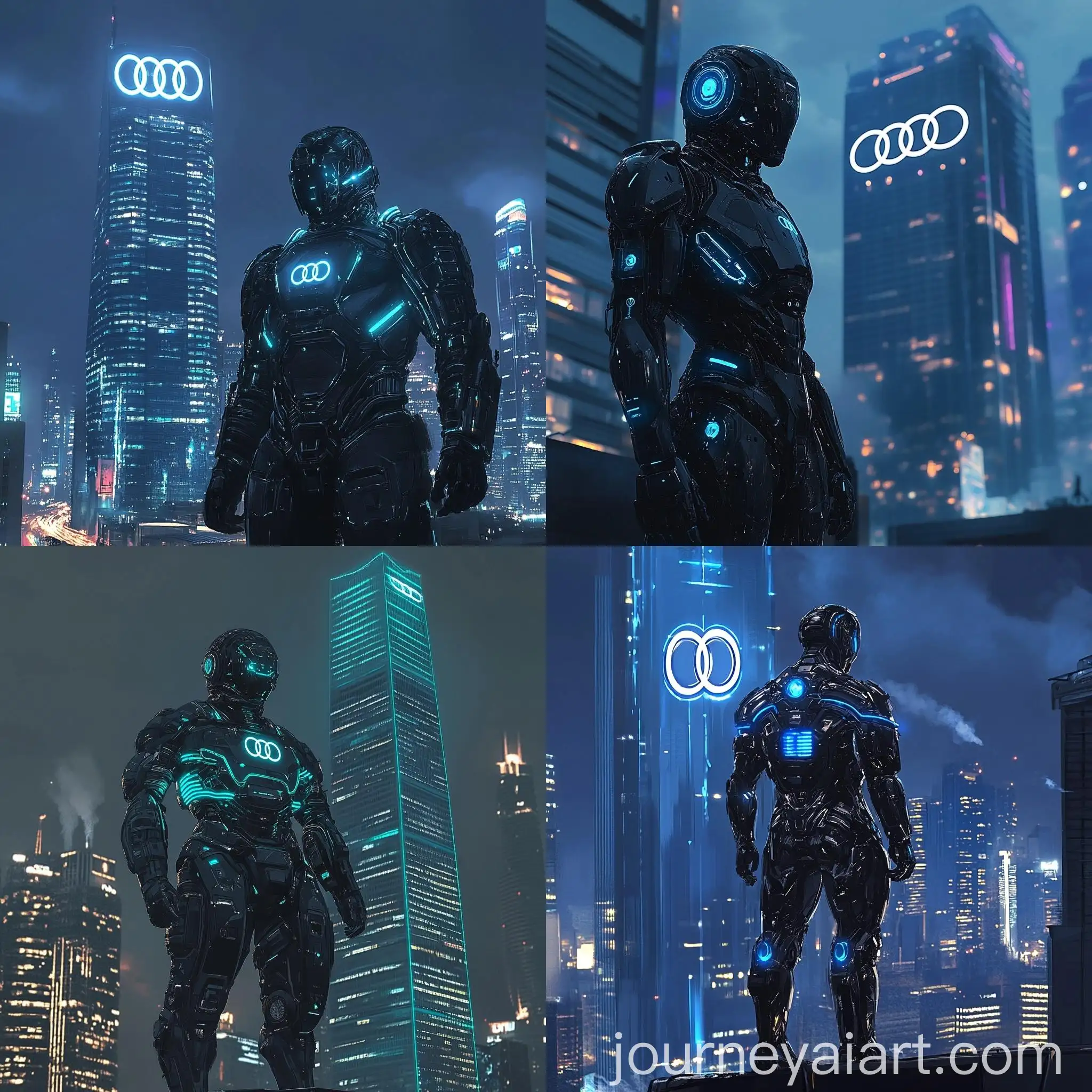 Cybernetic-Audi-Warrior-on-Futuristic-City-Rooftop